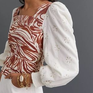 Love the Label Puff Sleeve Zebra Print Top from Anthropologie